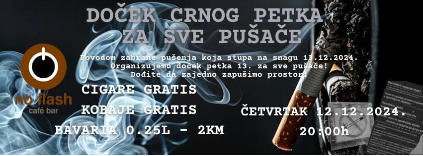 Doček crnog petka za pušače u Mostaru u kafiću No Flash