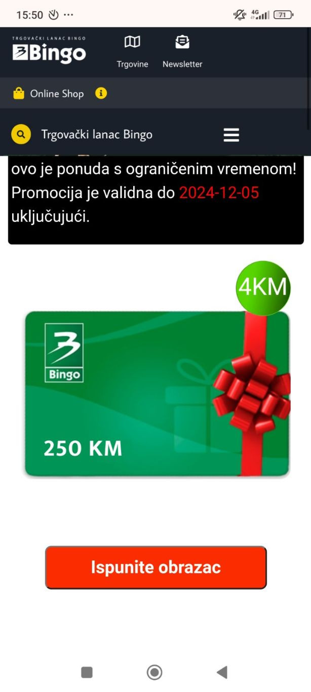 lažna nagradna igra bingo