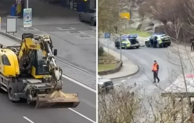 NJEMAČKA Muškarac ukrao bager i skoro sat vremena njime divljao, pravio štetu i ozlijedio policajce. Na kraju je ubijen