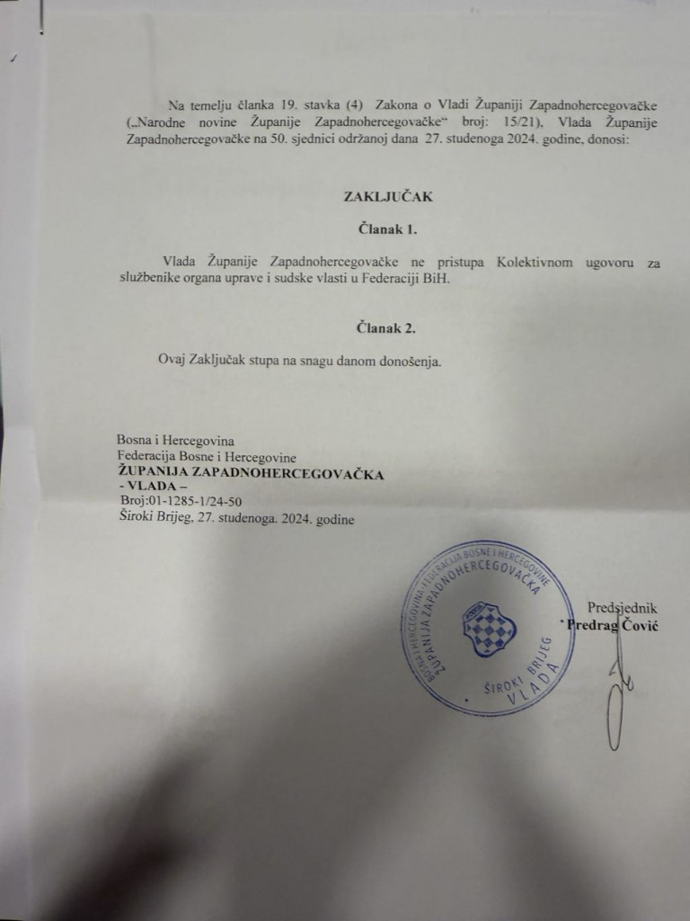 Sindikalna organizacija sudovi i tužiteljstvo ŽZH 