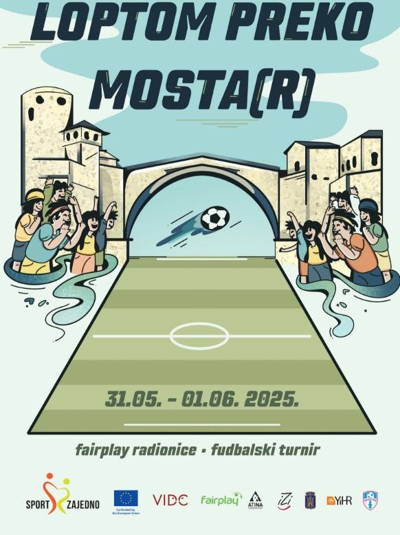 Loptom preko mosta Mostar