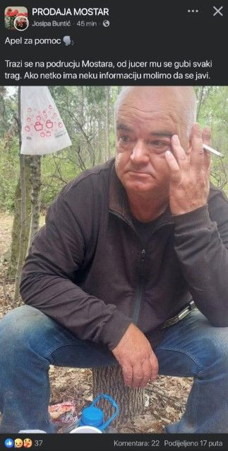 Nestao muškarac u Mostaru