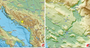 Serija potresa pogodila područje Stoca, najjači magnitude 2,4 po Richteru