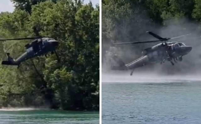 Helikopter Black Hawk Hrvatske vojske 'zakačio' stablo na Jarunu, srećom sve je dobro završilo