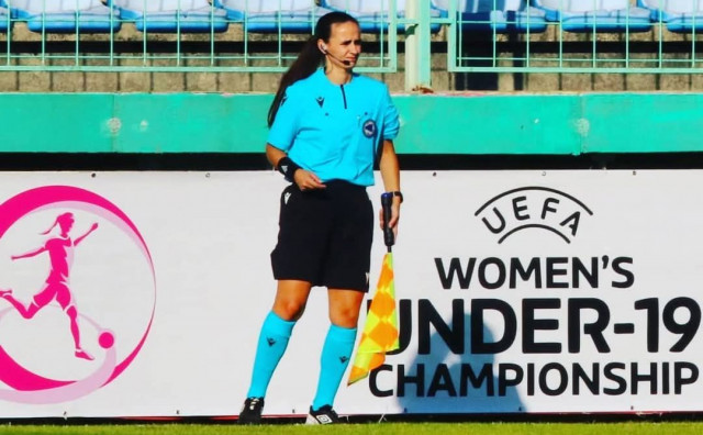 Mostarska nogometna sutkinja sudi na susretu Lige nacija između Bjelorusije i Finske