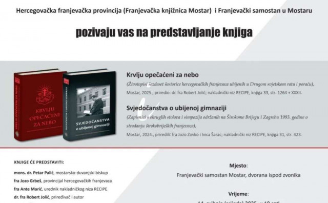 U Mostaru predstavljanje knjiga o stradanju hercegovačkih franjevaca