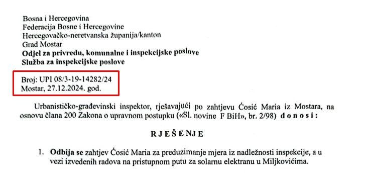 Adis Gološ donosi upravni akt, odbijenicu mještana