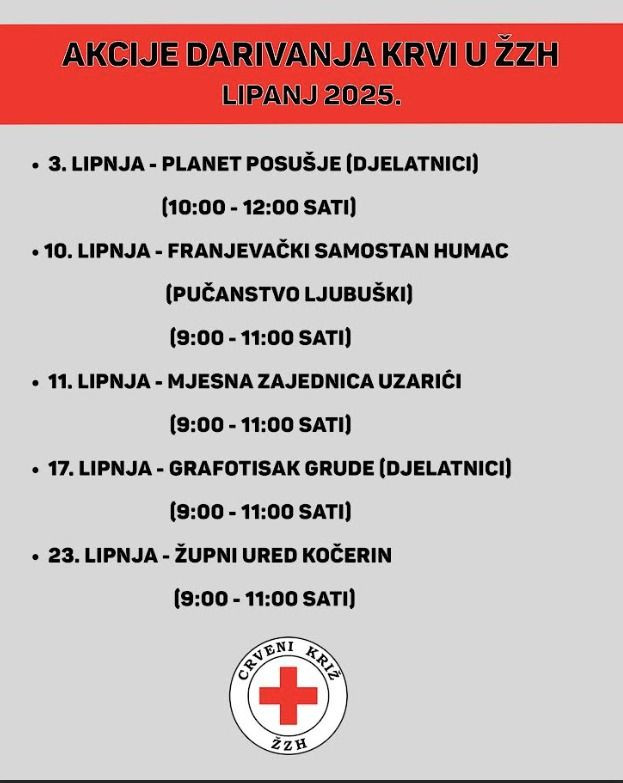 Akcija darivanja krvi u ŽZH