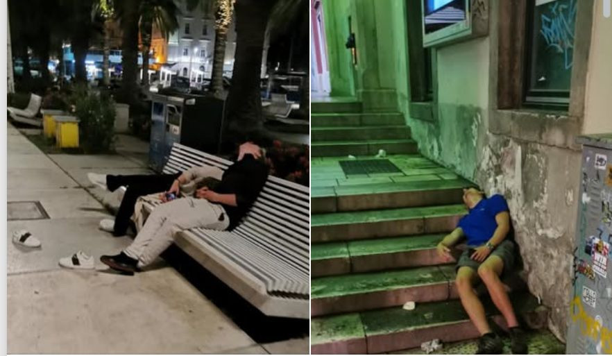 Pijani turisti na ulicama Splita