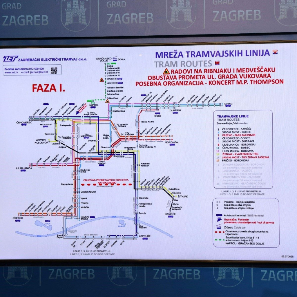 Zatvaranje prometa za Thompsonov koncert