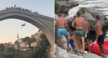 Turist skočio sa Starog mosta pa ga zbog toga tukli