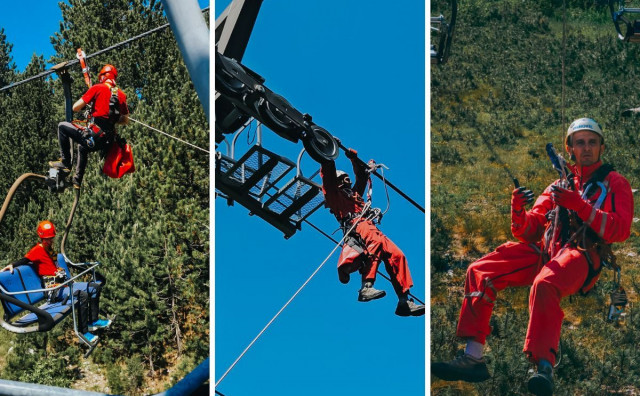 Održana obuka spašavanja sa žičare na Blidinju