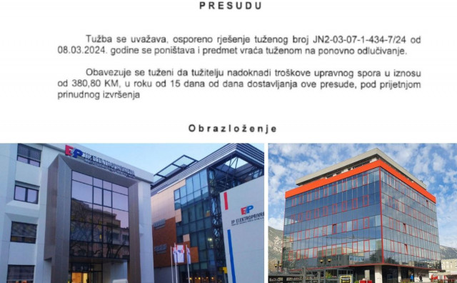 Poliklinika 'Vitalis' pobijedila Elektroprivredu HZHB na Sudu BiH