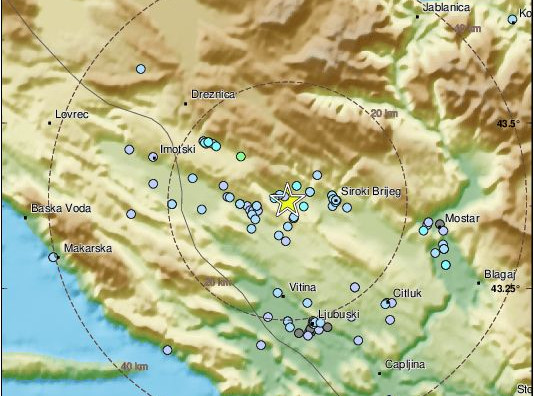 Potres zatresao Hercegovinu, osjetio se u više gradova