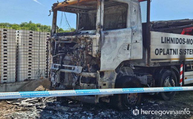 Požar u Ortiješu uništio kamion u vlasništvu privatne tvrtke