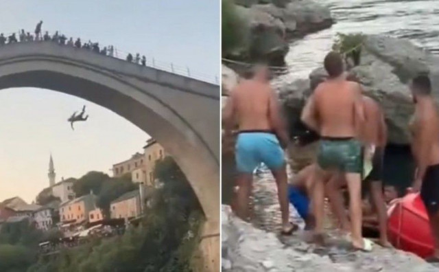 Turist skočio sa Starog mosta pa ga zbog toga tukli