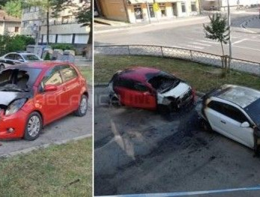 Zapaljeni automobili u Jablanici