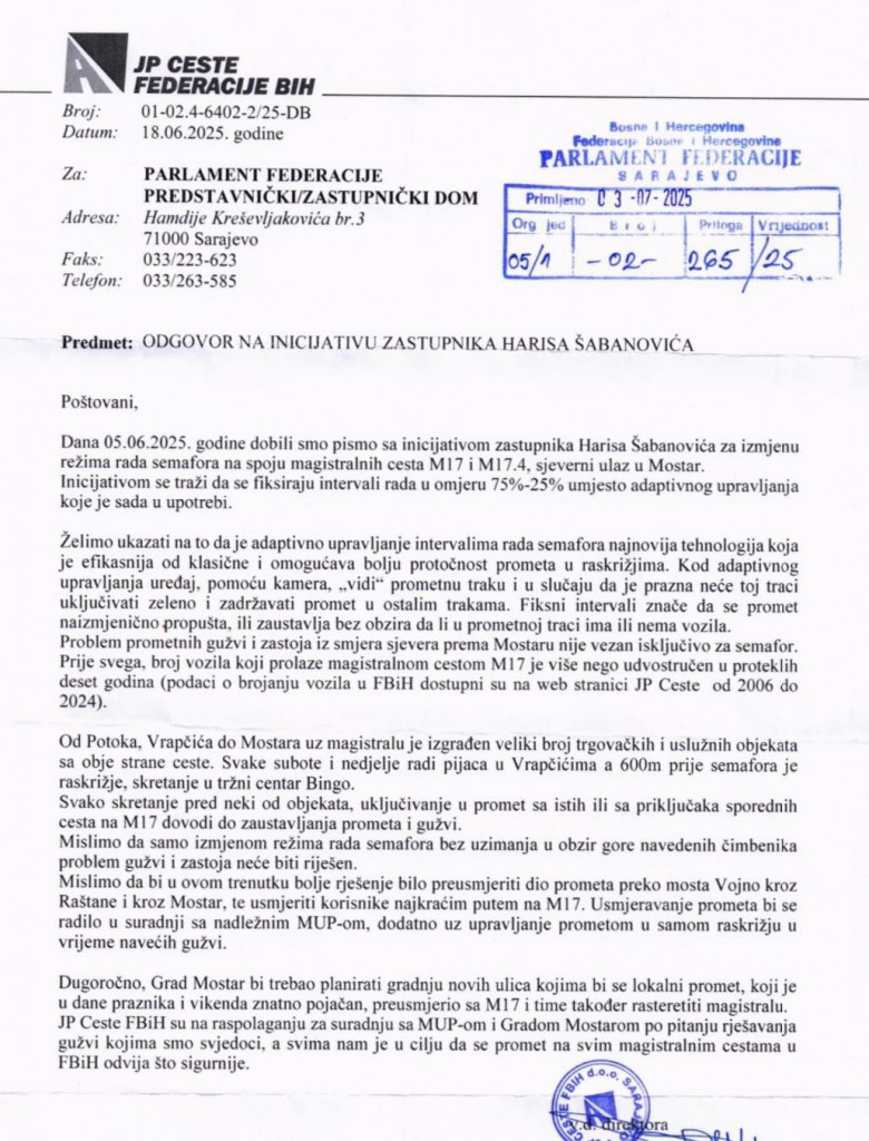 ceste FBiH semafori Mostar