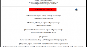 Crveno upozorenje: Sutra temperature do 42 °C, opasnost za zdravlje