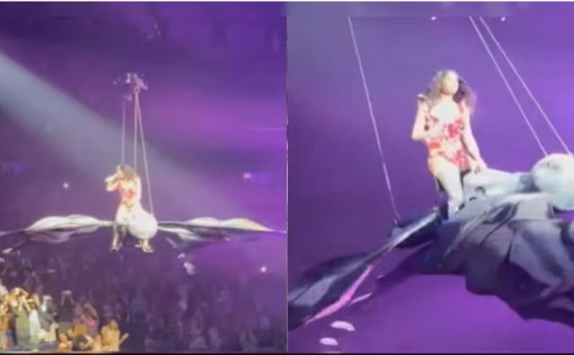 Katy Perry zamalo pala s letećeg leptira zbog kvara divovske rekvizite tijekom nastupa
