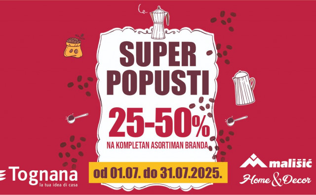 Ne propustite eksploziju popusta na brand Tognana u trgovinama Mališić Home&Decor