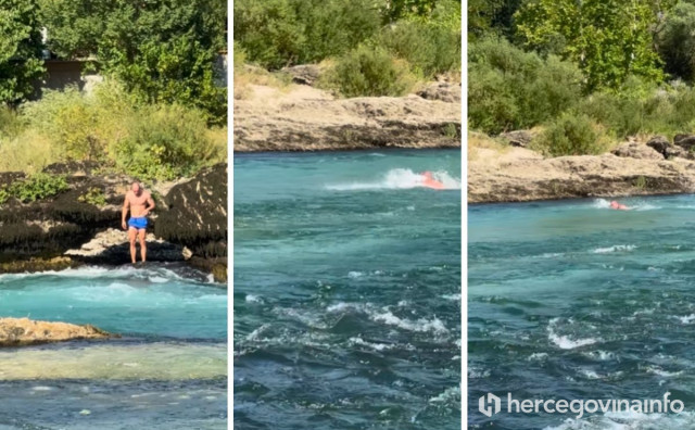 'Test snage i hrabrosti': Mostarac preplivao divlju Neretvu kod Bunskih kanala