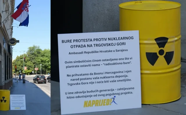 U Sarajevu pred hrvatskim veleposlanstvom osvanulo 'radioaktivna bačva'