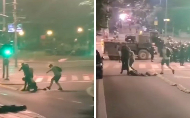 Policijska brutalnost nad mladićem tijekom prosvjeda u Beogradu