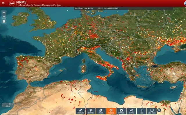 NASA-ini sateliti snimili stotine požara u tjedan dana, najviše na jugu Italije