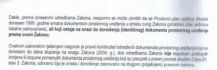 Ministarstvo građenja HNŽ odgovor na traženu suglasnost Mostara