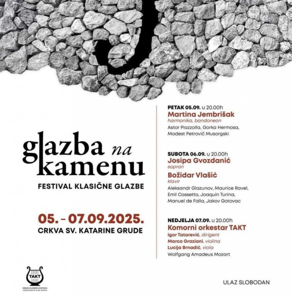 Plakat za festival „Glazba na kamenu”