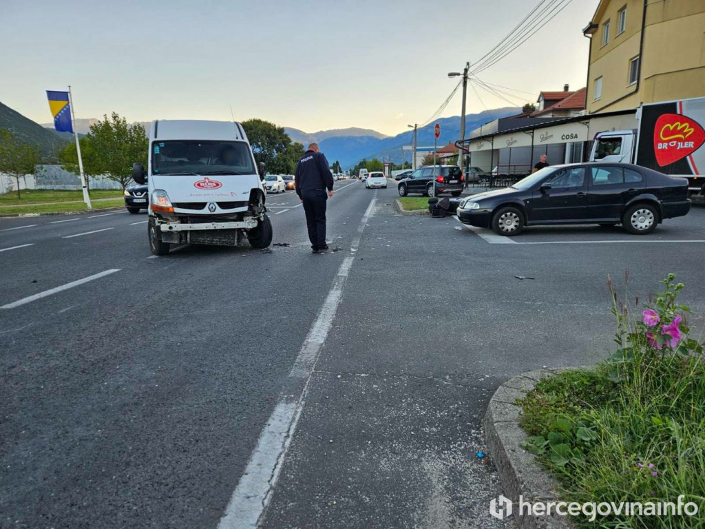 Sudar u Mostaru, ozlijeđen motociklist