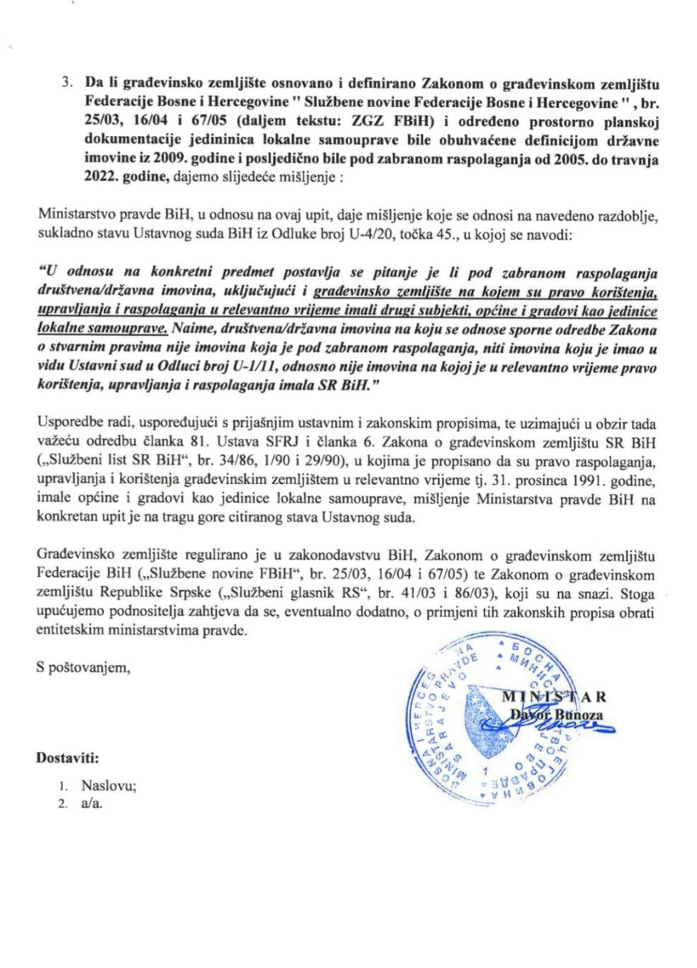 Kordić Bunoza mišljenje