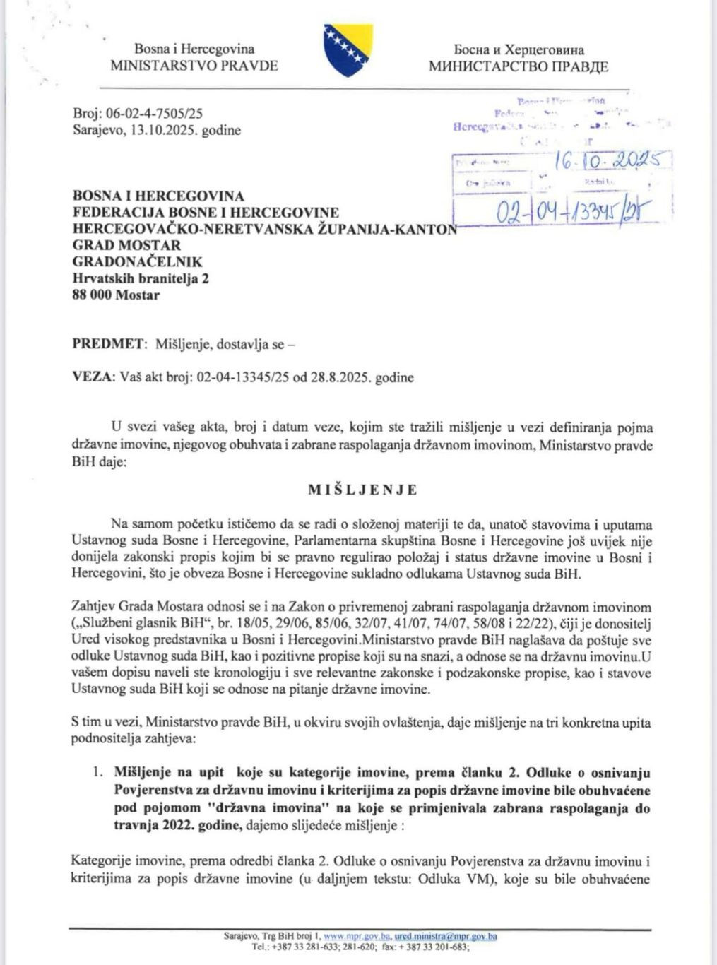 Kordić Bunoza mišljenje