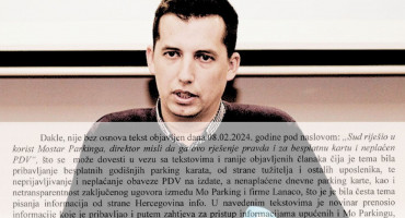 Direktor Mostar Parkinga ušao u seriju poraza. Nakon UNIS-a, izgubio i tužbu za klevetu protiv Hercegovina.info