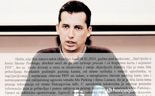 Direktor Mostar Parkinga ušao u seriju poraza. Nakon UNIS-a, izgubio i tužbu za klevetu protiv Hercegovina.info