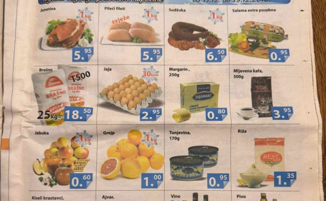 Netko je objavio cijene iz 2010. godine i podsjetio na vremena kad je piletina koštala 6, kava 4, a tunjevina ispod 1 KM