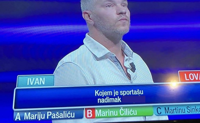 Natjecatelja u Potjeri pitali koji je nadimak Marina Čilića. Znate li vi?