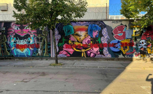 Navijači Zrinjskog u performansu ispred mostarskog zatvora oštetili prepoznatljive umjetničke murale