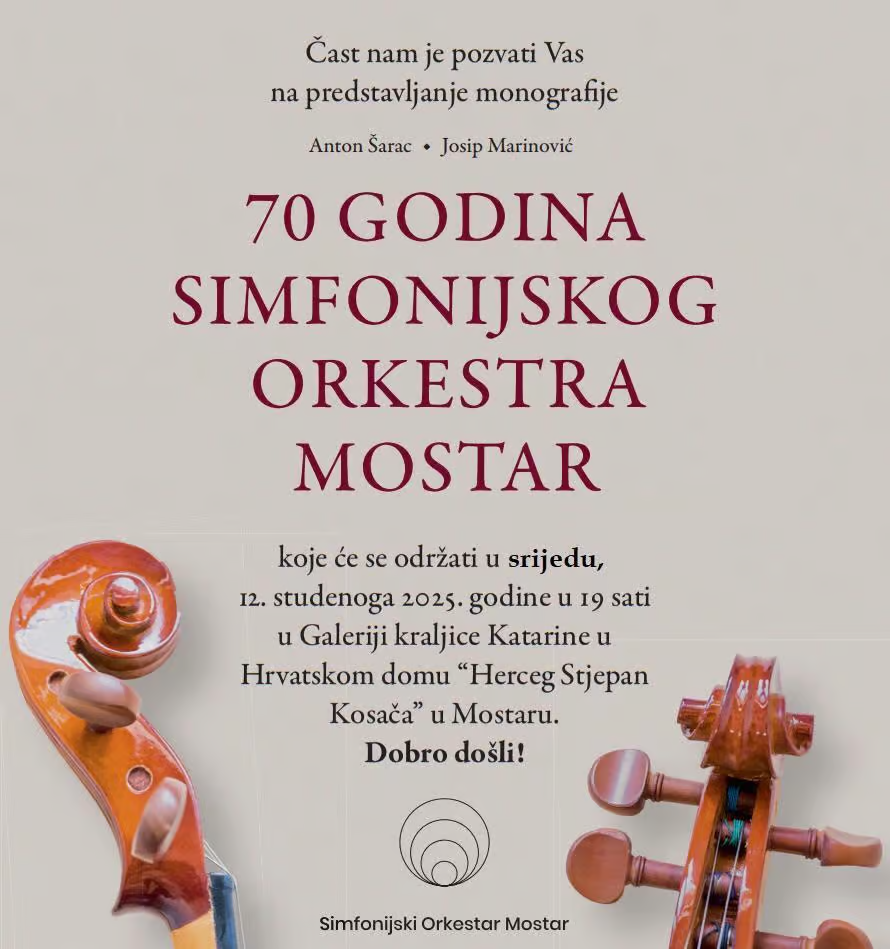 Monografija 70 godina simfonijskog orkestra Mostar