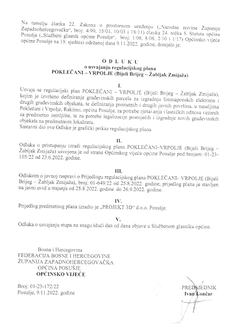 općina posusje regualcijski plan