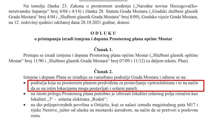 Vjetroparkovi i solari u prostornom planu