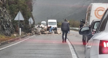 Veliki odron na cesti između Mostara i Jablanice