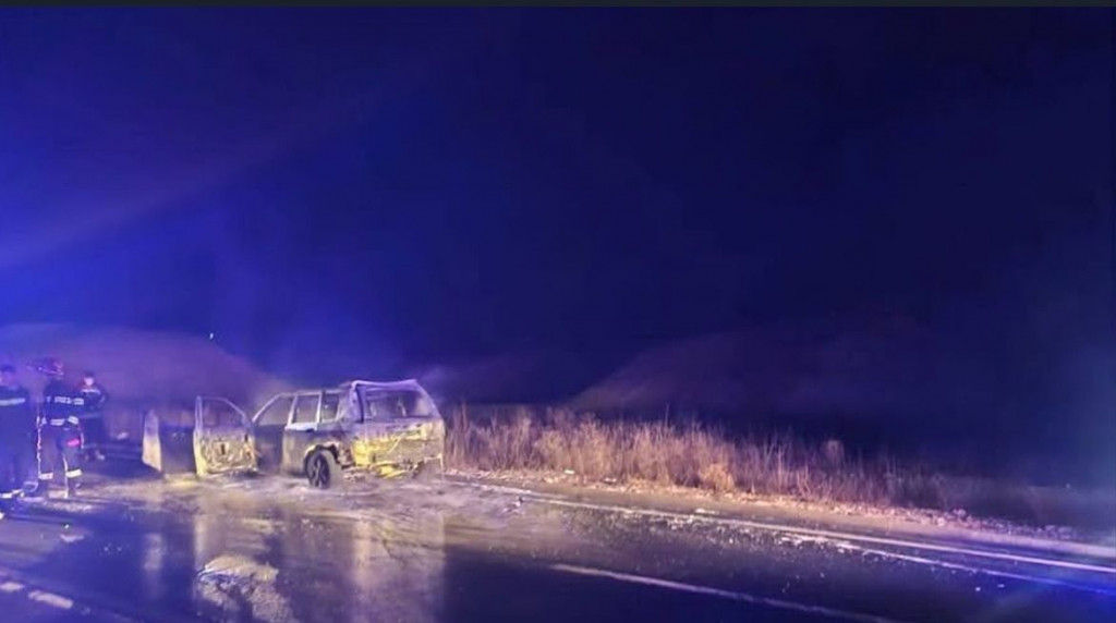 Automobil izgorio na cesti Široki Brijeg – Posušje