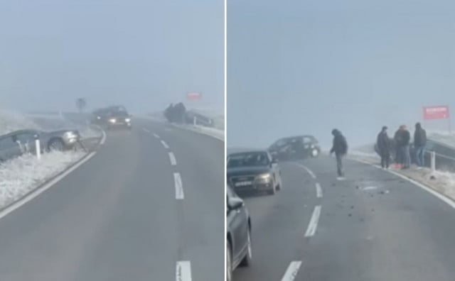 Poledica na cesti kod Kupresa uzrokovala slijetanje više vozila