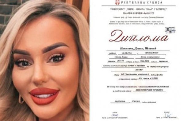 Pogledajte diplomu koju je objavila Nikolina Šljivić: 'O ovom pitanju se više ne oglašavam'