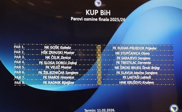Kup BiH: Zrinjskom otvoren put do polufinala, Široki Brijeg i Velež igraju za četvrtfinale
