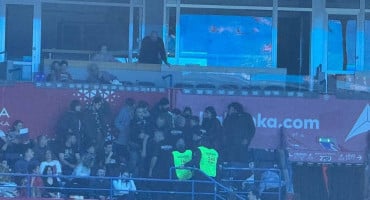 Zastava Palestine na utakmici Srbije i Izraela