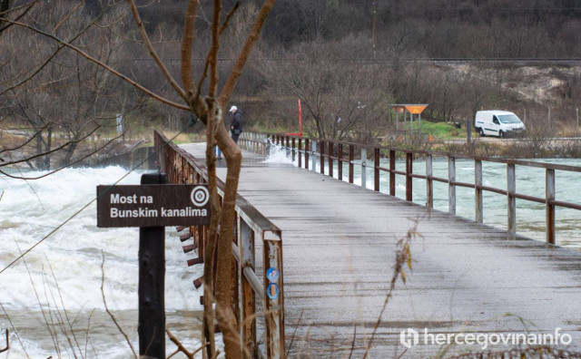 Zbog obilnih padalina očekuje se porast vodostaja rijeka u Hercegovini