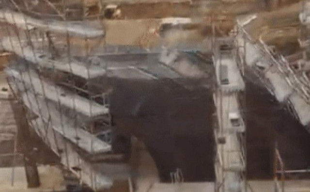 Širi se snimka urušavanja skele na gradilištu KBC Zagreb